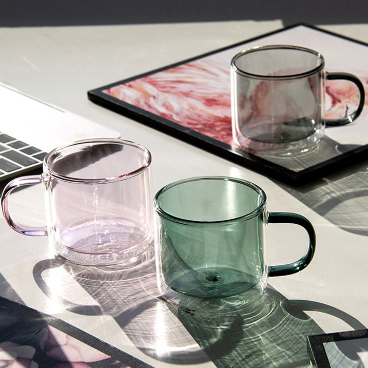 Double-wall Glass Mug - Navy | Full House Lebanon