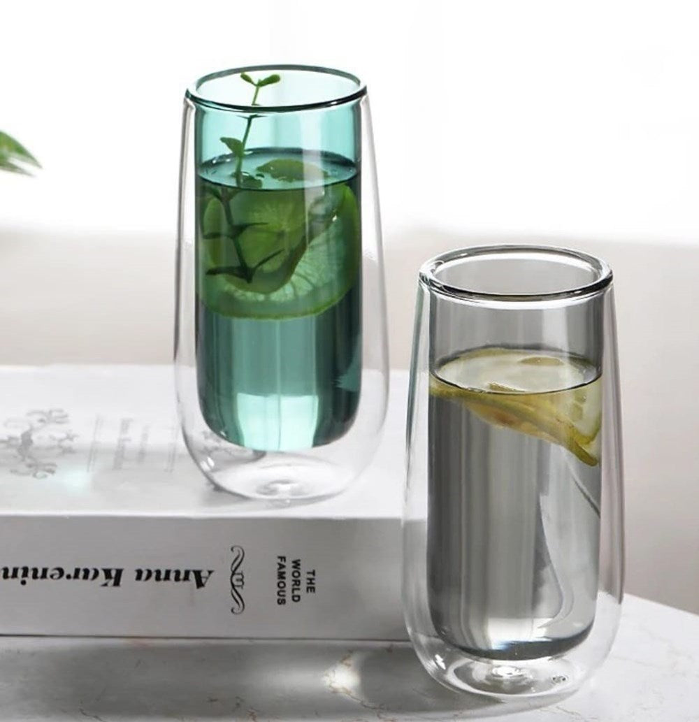 Double-wall Glass Cup - Grey | Full House Lebanon