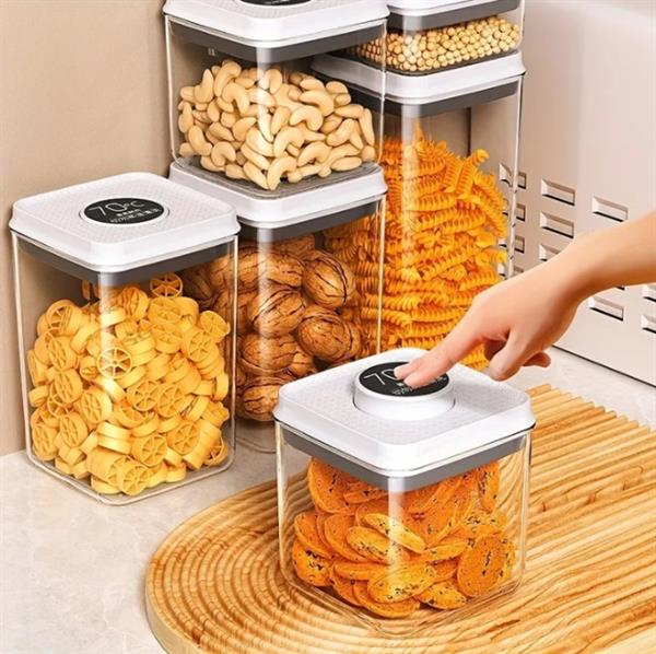 Square Sealed Storage Jar - 1000 ML | Full House Lebanon