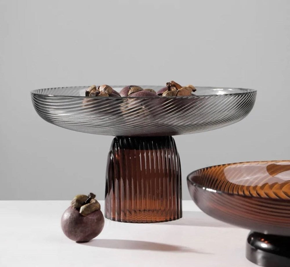Glass Fruit Plate - Blue | Full House Lebanon