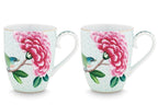 Pip Studio Blushing Birds Large Mugs Set (2 Pcs) - Light Blue | Full House Lebanon