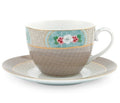 Pip Studio Blushing Birds Cappuccino Cups & Saucers Khaki Set (2 Pcs) | Full House Lebanon