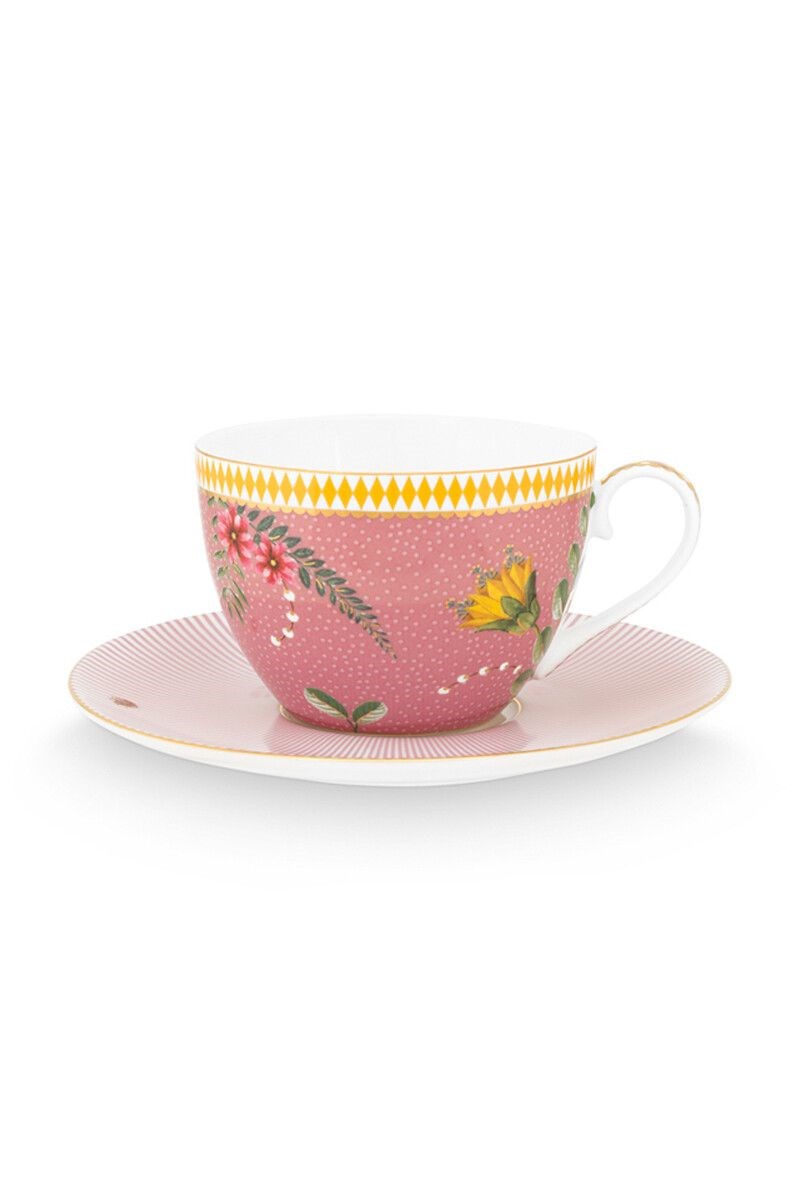 Pip Studio La Majorelle Cappuccino Cup & Saucer Pink Set (2 Pcs) | Full House Lebanon
