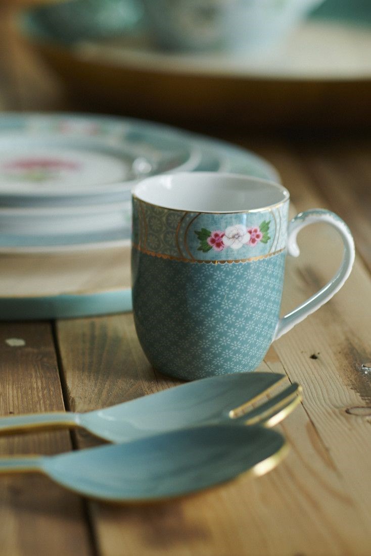 Pip Studio Blushing Birds Mugs Set (2 Pcs) - Light Blue | Full House Lebanon