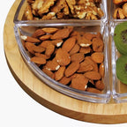 4-Compartments Acacia Chip & Dip Glass | Full House Lebanon