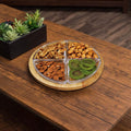 4-Compartments Acacia Chip & Dip Glass | Full House Lebanon