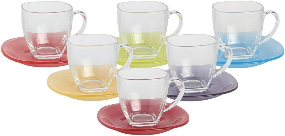 Luminarc Carina Rainbow Cup & Saucer Set (Half a Dozen) | Full House Lebanon