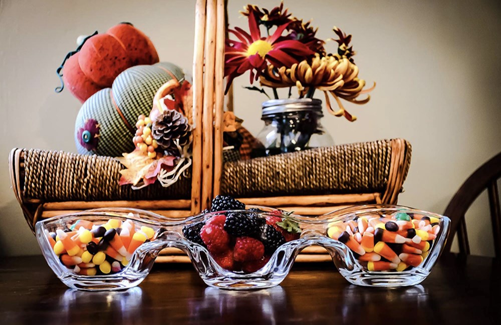 3-Compartments Glass Serving Bowl | Full House Lebanon