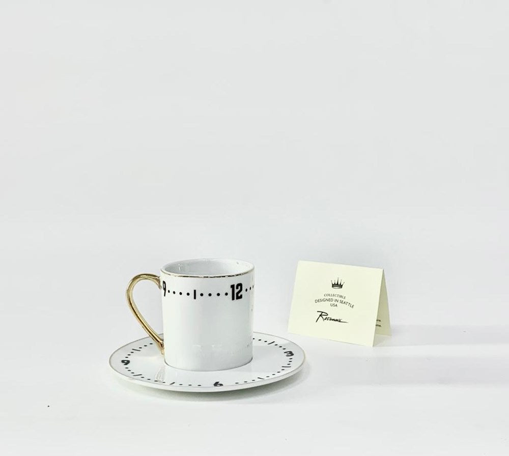 Rosanna Clock Espresso Cup & Saucer Set (12 Pcs) | Full House Lebanon