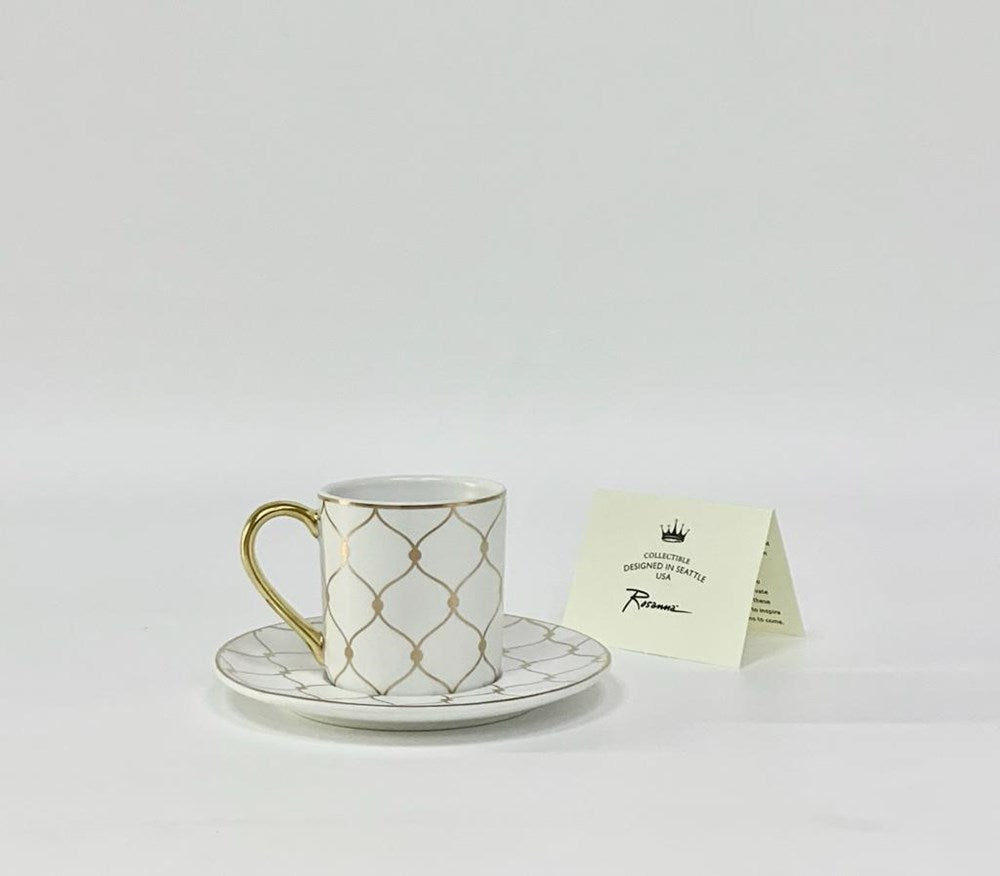 Rosanna Lattice Espresso Cup & Saucer Set (6 Pcs) | Full House Lebanon