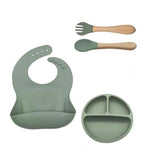 Kids Silicone Tableware Set - Olive Green | Full House Lebanon