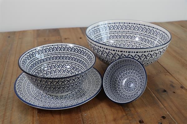 Navy Blue Patterned Dinnerware - Soup Bowl | Full House Lebanon