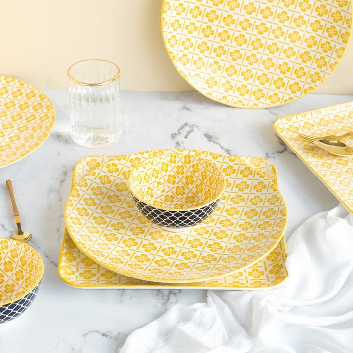 Navy & Yellow Dinnerware - Deep Plate | Full House Lebanon