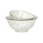 Dotted Porcelain Dinnerware with Rose Gold Trim - Soup & Snack Bowl | Full House Lebanon