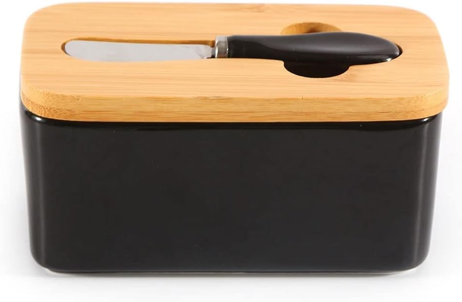 Porcelain Plain Butter Dish with Lid & Knife | Full House Lebanon