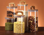 Glass Jar with Acacia Wood Lid - 1400 ml | Full House Lebanon