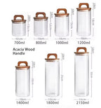Glass Jar with Acacia Wood Lid - 1800 ml | Full House Lebanon