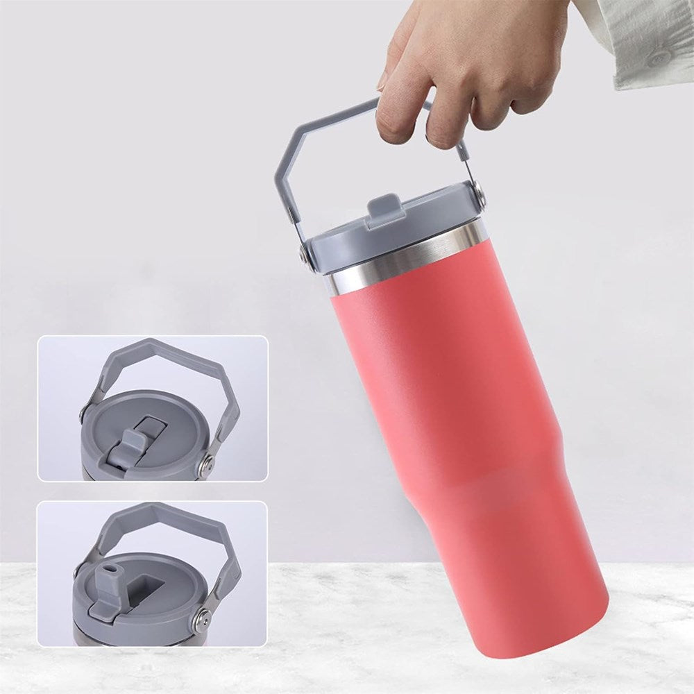 Vacuum Insulated Bottle with Straw - White | Full House Lebanon