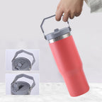 Vacuum Insulated Bottle with Straw - White | Full House Lebanon
