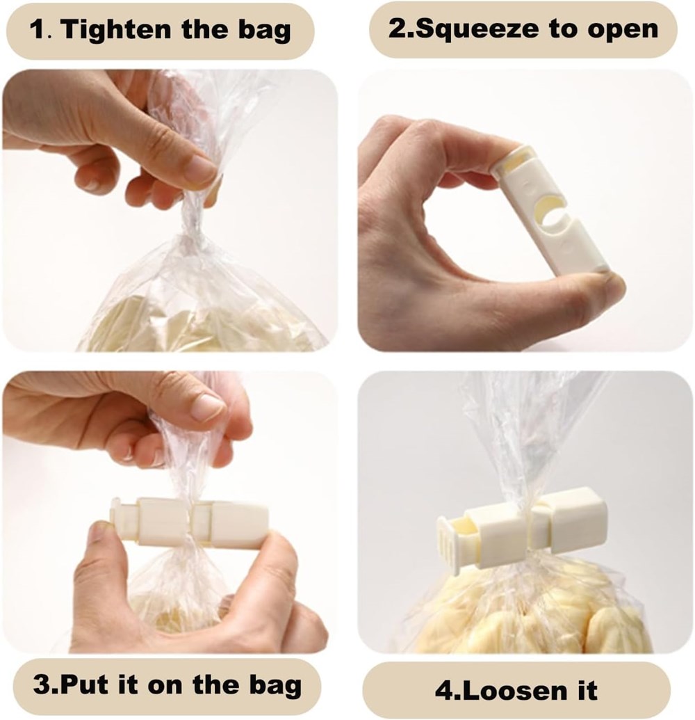 Squeeze and Lock Bag Clips (5 Pcs) | Full House Lebanon