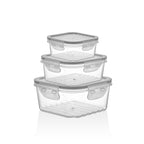 3-Piece Quick Airtight Food Storage Container Set – Transparent | Full House Lebanon