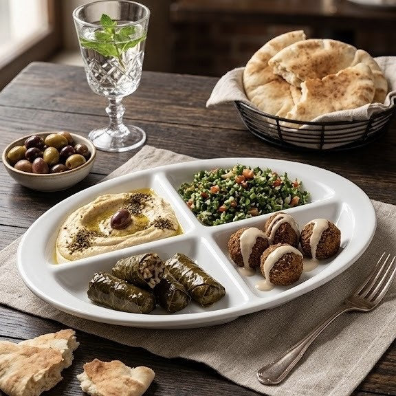 Melamine Divided Oval Plate | Full House Lebanon