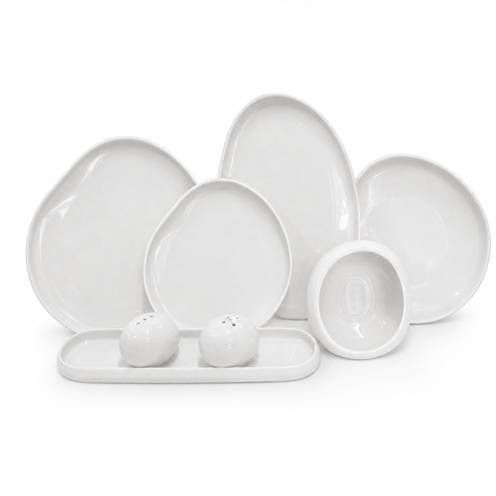 Modern Organic-Shaped 28-Piece Dinner Set