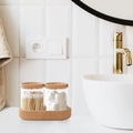 Glass Qtip Holder with Cork Lid Set (3 Pcs) | Full House Lebanon