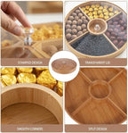 5-Compartment Round Snack Serving Tray with Lid | Full House Lebanon