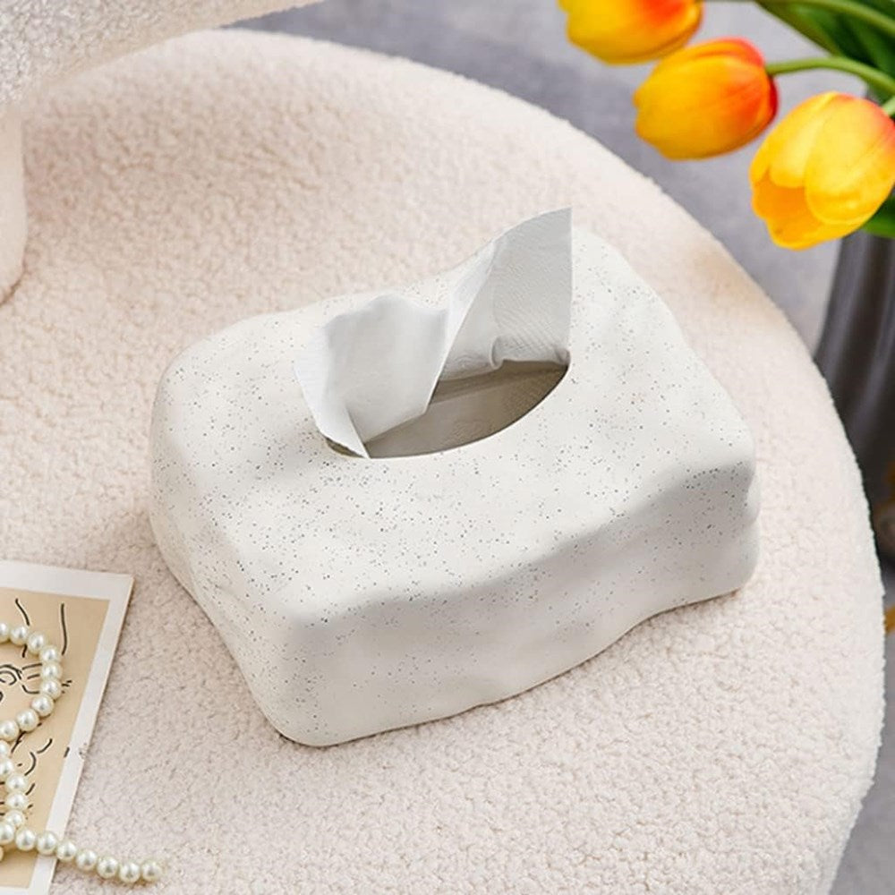 Stone Texture Speckled Ceramic Tissue Box | Full House Lebanon