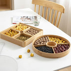 5-Compartment Round Snack Serving Tray with Lid | Full House Lebanon