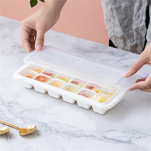 12-Grids Plastic Ice Cube Tray - White | Full House Lebanon