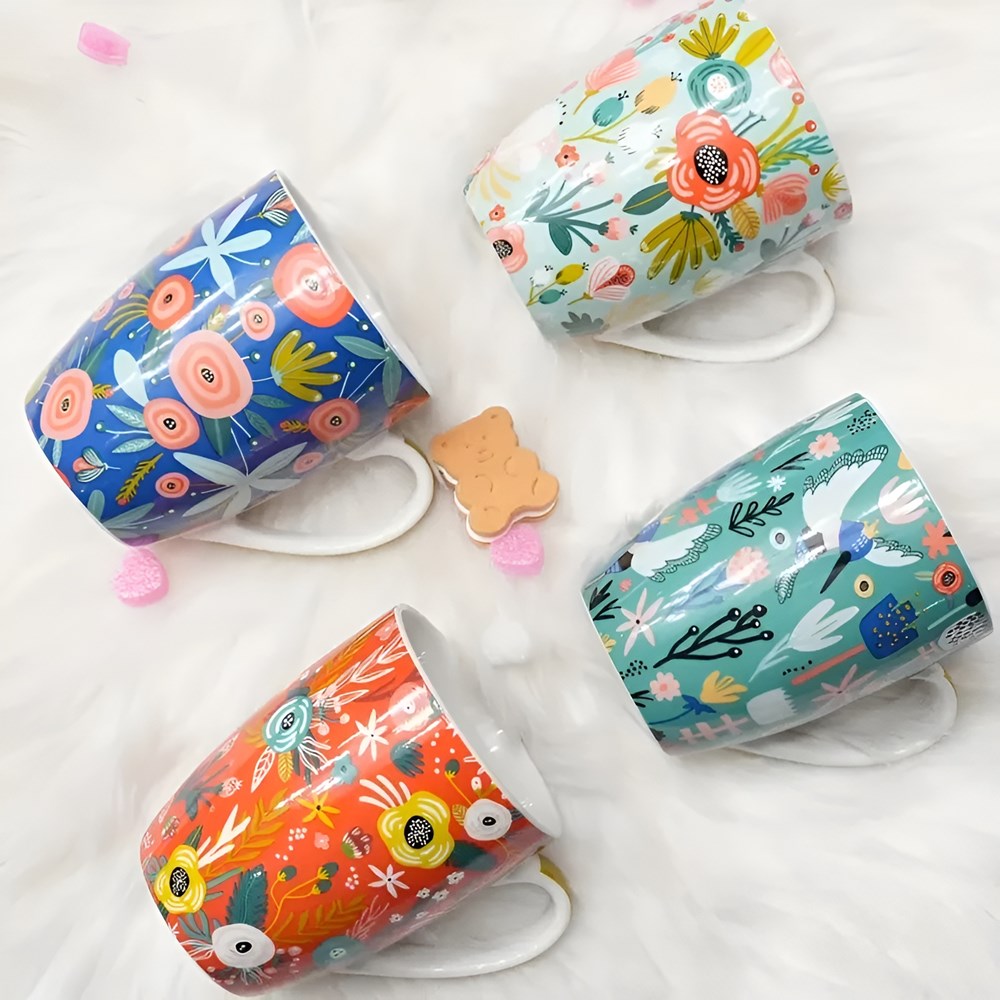 Colorful Floral Porcelain Mug | Full House Lebanon