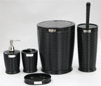 Round Striped Bathroom Set (5pcs) - Grey | Full House Lebanon