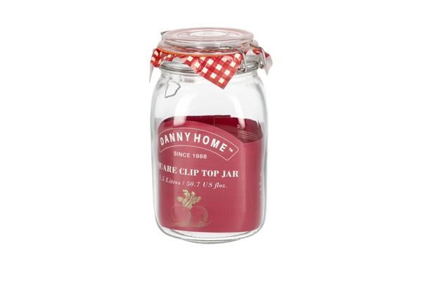 Square Shaped Glass Clip-lid Jars | Full House Lebanon