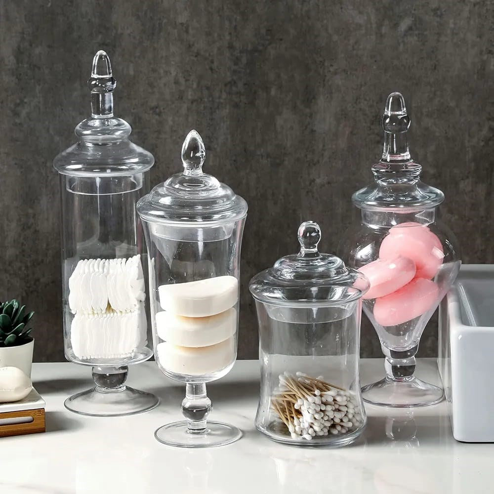 Decorative Glass Jar Set  (4 Pcs) | Full House Lebanon