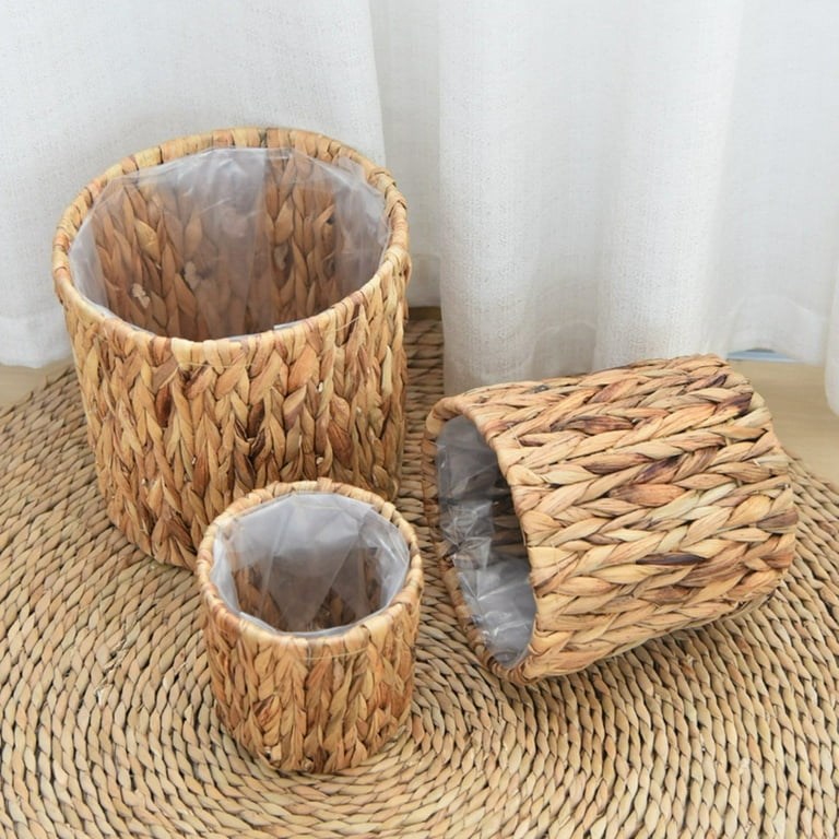 Woven Rattan Plant Basket Set (4 Pcs) | Full House Lebanon