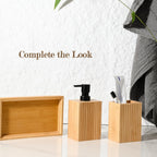 Natural Bamboo Fluted Bathroom Accessories | Full House Lebanon