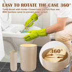 Beige Bathroom Accessories with Bamboo Lid - Soap Dispenser | Full House Lebanon
