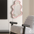 Irregular Wave Shaped Mirror - Light Pink | Full House Lebanon