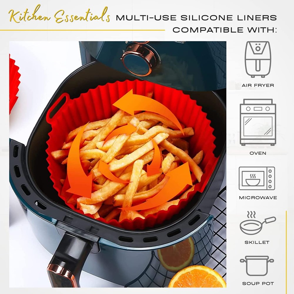 Silicone Air Fryer Liner - Square, Red | Full House Lebanon