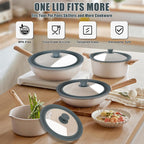 Universal Glass Pan Lid with Silicone Rim – 2 Size Options | Full House Lebanon