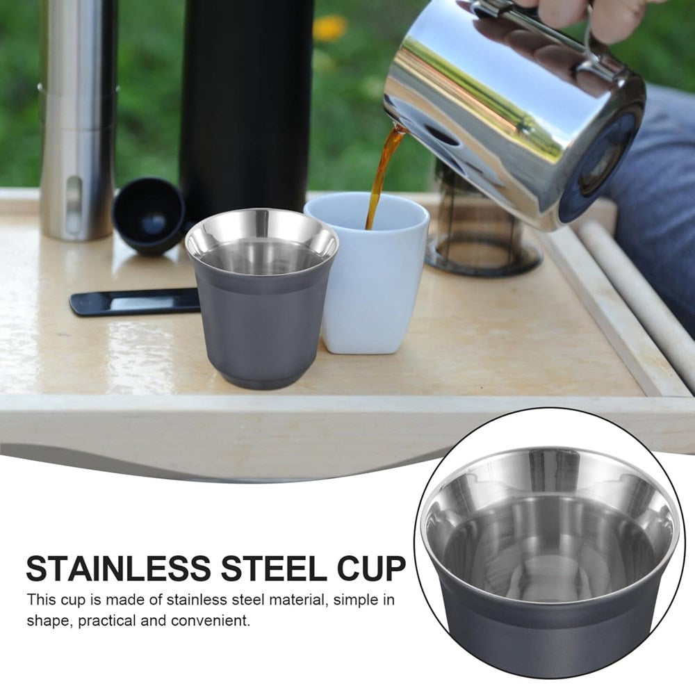 Stainless Steel Double Wall Espresso Coffee Cup - Navy | Full House Lebanon