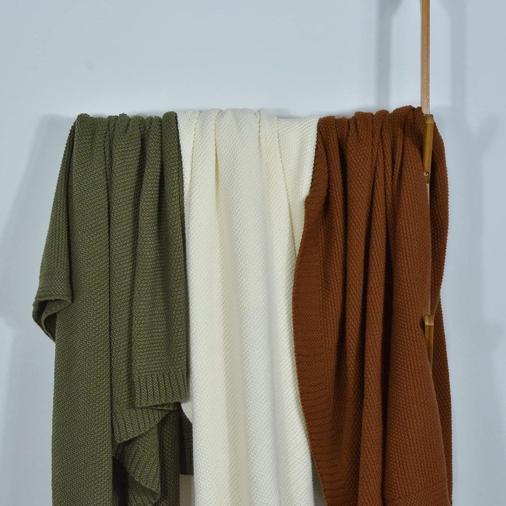 Cannon Knitted Throw Blanket - Grey | Full House Lebanon