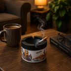 Metal Ashtray with Plastic Cover