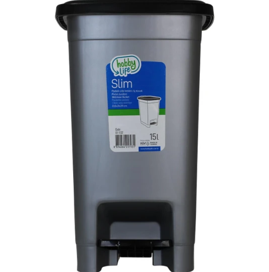 Pedal Dustbin with Inner Bucket - 10 L, Grey | Full House Lebanon