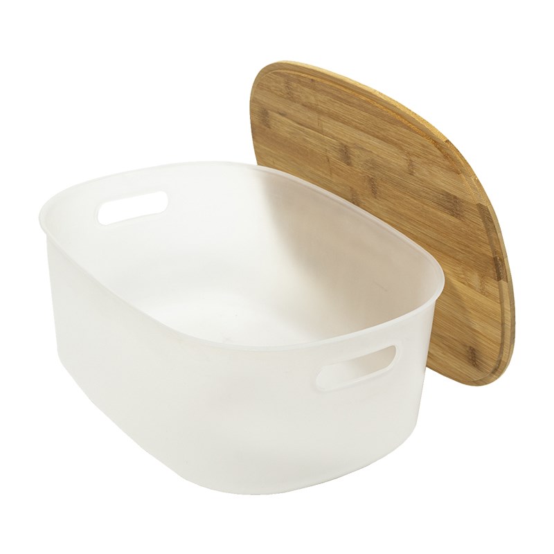 Transparent Oval Box with Bamboo Lid | Full House Lebanon
