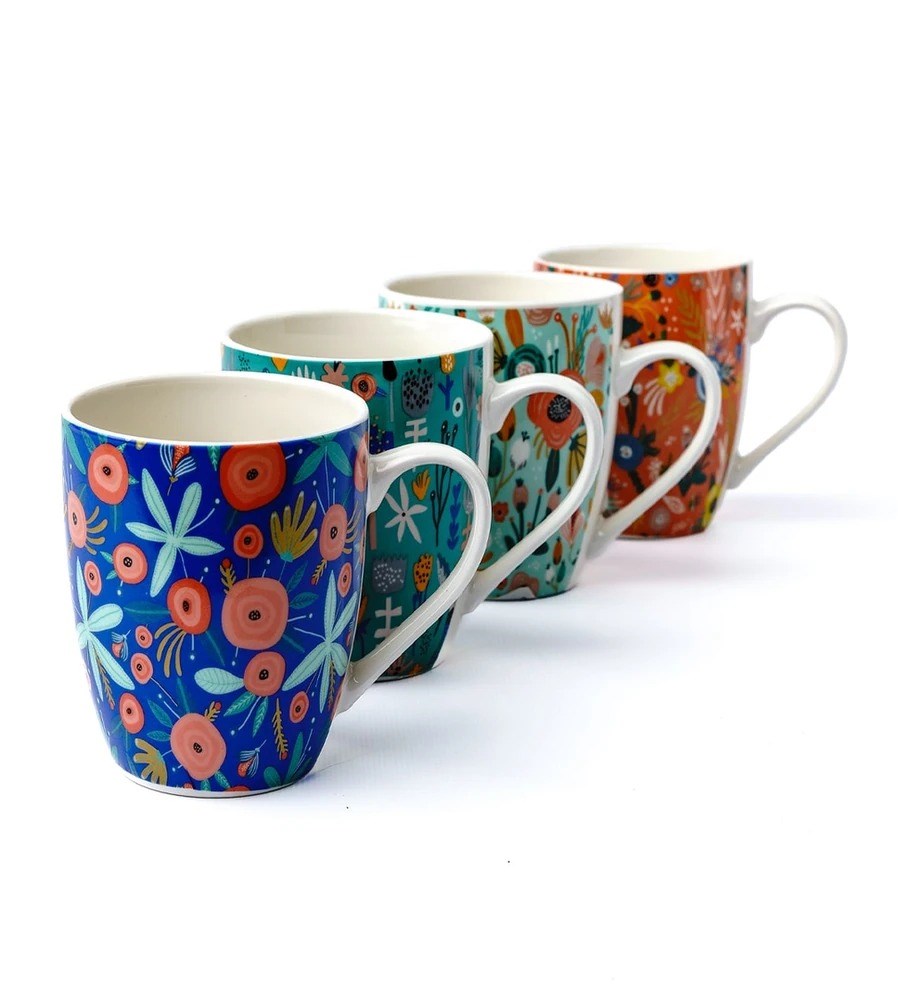 Colorful Floral Porcelain Mug | Full House Lebanon