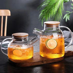 Glass Pitcher or Kettle with Wooden Lid - Large | Full House Lebanon