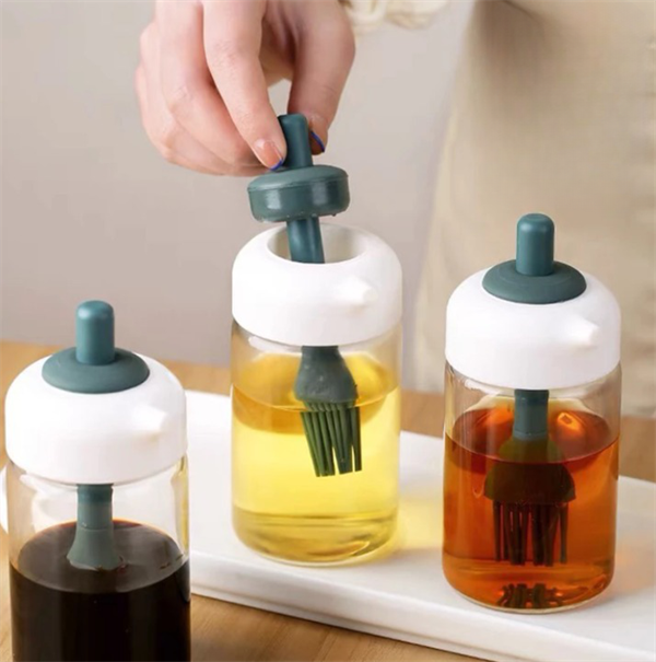 Condiment Oil Jar with a Brush - Light Pink | Full House Lebanon